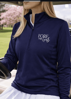 FORE The Girls Embroidered Quarter-Zip Pullover